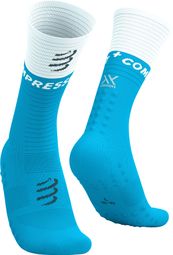 Compressport Mid Compression V2.0 sokken Blauw/Wit