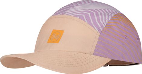 Buff 5 Panel Go Children's Cap Beige/Pink