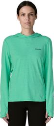 Camiseta de manga larga Patagonia Capilene Cool Sun Hoody verde para mujer