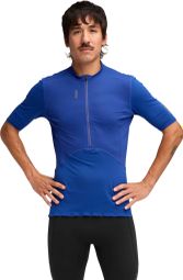 Herenblauwe Hoka SkyBreeze 1/2 rits trui met korte mouwen