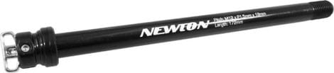 AXE-BLOCAGE DE ROUE ROUTE-VTT TRAVERSANT NEWTON ARRIERE AVEC LEVIER  FILETAGE 1.5 12X142 NOIR TYPE SHIMANO (LONGUEUR 172mm HORS BUTEE - LONGUEUR FILETAGE 18mm)