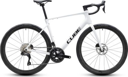 Bicicleta de carretera Cube Attain C:62 SLX Shimano 105 Di2 12V 700 mm Blanco metalizado 2027