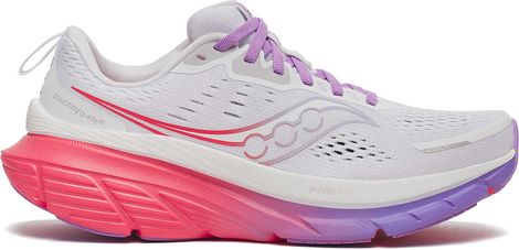 Chaussures Running Saucony Guide 18 Blanc/Rose/Violet Femme