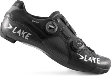 Zapatillas de carretera Lake CX403-X Negro / Plata - Modelo horma ancha