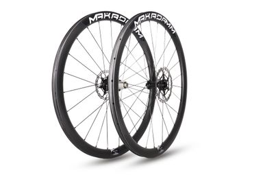 Paire de roues carbone route – MaKadamm slim 38 disc classic à pneus – 1422 gr la paire – centerlock – axe 12x100 | 12x142