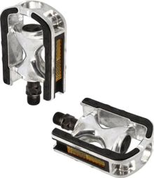 PEDALE CITY/URBAIN ALU OPTIMIZ ARGENT SURFACE ANTI DERAPANTE D 9/16 (PR)