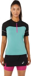Asics Fujitrail 1/2 Zip Jersey Grün Schwarz Damen
