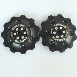 Roulette de dérailleur Bearings Jockey wheel set ZERØ-Shimano 9 or 10 speed-Black