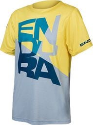 T-shirt Endura SingleTrack Core Kind Blauw-Bes Blauw/Geel 9/10 jaar