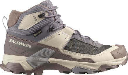 Salomon X Ultra 5 Mid GTX Grijs Beige Damesschoenen