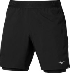 Mizuno Core 2-in-1-Shorts 5,5 Zoll, schwarz, Herren