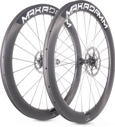 Paire de roues carbone route – MaKadamm stark u56 disc premium à pneus – 1540 gr la paire – centerlock – axe 12x100 | 12x14