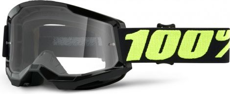 100% STRATA Maske 2 | Schwarzes Fluo Grünes Upsol | Klare Brille