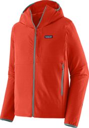 Sudadera polar Patagonia R1 TechFace Hoody naranja para hombre