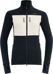 Women's Devold Egga Grid Merino Blue White Jacket