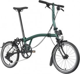 Brompton P-Line 4-Speed Folding Bike with Drop Handlebars in Racing Green