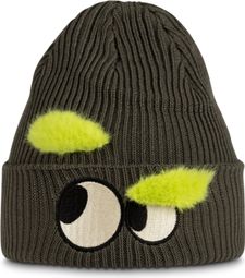 Buff Knitted Fun Eyes Beetle Green Children's Hat