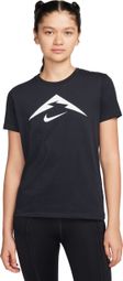 Camiseta de manga corta Nike Dri-Fit Trail Logo, Mujer, Negro
