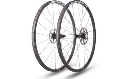Paire de roues carbone route – MaKadamm evora 25 disc xpremium à pneus – 1130 gr la paire – centerlock – axe 12x100 | 12x142