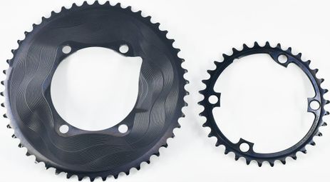 Plateaux Alugear Rond Aero 110 BCD Asymétrique Shimano 11 vitesses Noir