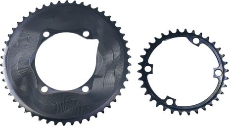 Alugear Round Aero 110 BCD Asymmetric Shimano 11-fach Schwarzes Kettenblatt