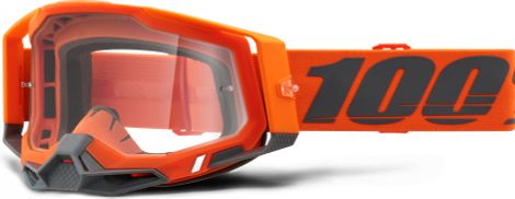 100% RACECRAFT 2 Maske | Orange Schwarz Kerv | Klare Brille