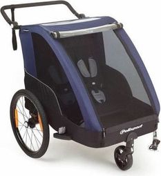 REMORQUE ENFANT 2 PLACES 20' GREY / BLUE POLISPORT LIVREE AVEC KIT URBAIN .