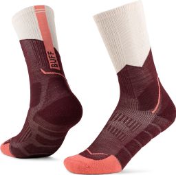 Buff Merino Midweight Crew-sokken, bordeauxrood