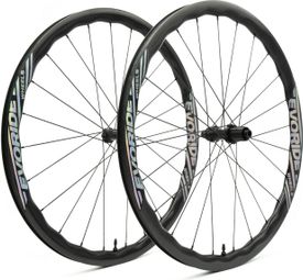 Paire de roues Evoride EvoJet 35mm – Holographique - 700c DISQUE – 1395gr - 12x100 / 12x142 – Shimano 10/11 vitesses - Centerlock – 2023