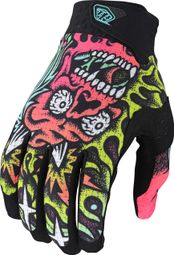 Troy Lee Designs Gloves LE AIR SKULL DEMON ORANGE/Green
