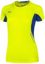 Tee-shirt running trail Femme Mizuno premium Hz jaune fluo