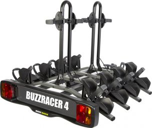 Porte-Vélos sur Boule d'Attelage Buzz Rack Buzzracer 4 - 7 Broches - 4 Vélos Noir