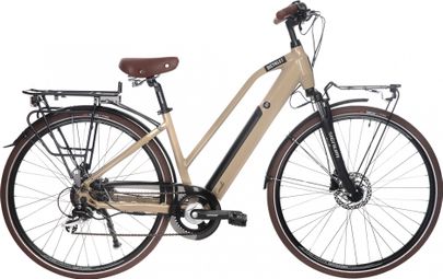 Bicicleta eléctrica urbana Bicyklet Camille Shimano Acera/Altus 8S 504 Wh 700 mm Beige marfil