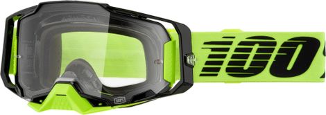 Maske aus 100 % Armega, neon-gelb/klares Glas