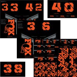 Kit Stickers Fox Racing Shox Fourche et Amortisseur Orange Factory