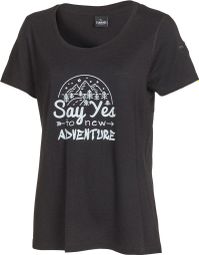 T-shirt Ivanhoé Meja Adventure pour femme - 100% laine mérinos-noir