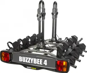 Buzz Rack Buzzy Bee 4 Towbar Bike Rack 7 Pins - 4 Bikes Black 