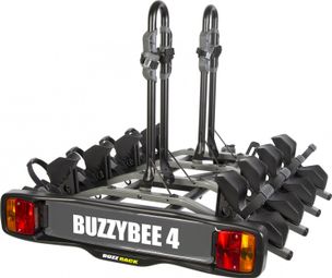 Buzz Rack Buzzy Bee 4 Towbar Bike Rack 7 Pins - 4 Bikes Black