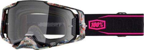 Maske aus 100 % Armega, blaugrün/klares Glas