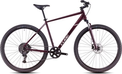 Cube Nature One Hybrid Bike Shimano Essa 8S 700 mm Amarone Red Purple