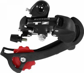 Derailleur vtt arriere p2r 8-7v. noir tz grande chape a visser (compatible Shimano jusqu'a 30dts) sur carte