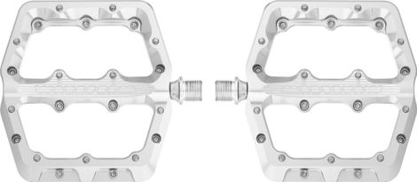 Pair of Wolf Tooth Waveform Large Silver Flat Pedals