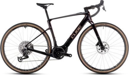 Vélo de Gravel Electrique Cube Nuroad Hybrid C:62 SLT 400X Sram Force eTap AXS/Sram XX SL Eagle AXS 12V 400 Wh 700 mm Violet Orange Solareclipse