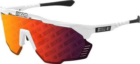 Scicon Sports Aeroshade Kunken Monogram Lunettes De Soleil De Performance Sportive (Scnpp Red Multimirror Monogramme/Luminosité Blanche)