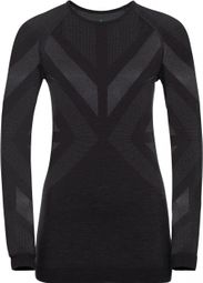 Langarm Damen Jersey Odlo Natural + Kinship Warm schwarz