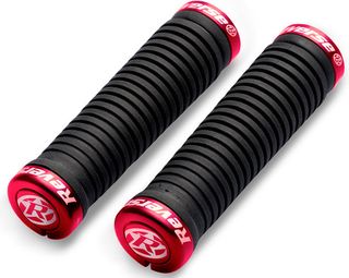 Paire de Grips Reverse Taper 34 à 30 mm Noir / Rouge