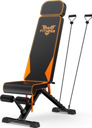 Banc de Musculation C Réglable Noir Orange