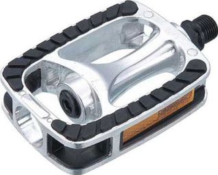 Pédales Union SP-2811 9/16 Aluminium Aluminium Anti-Slip Silver (carte)