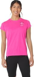 Asics Fujitrail Logo Kurzarm Trikot Rosa Damen