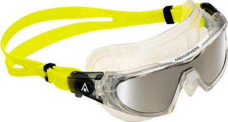 Máscara de <p>natación Aqu</p>asphere Vista Pro.A Transparente / Amarilla - Lentes de espejo plateado